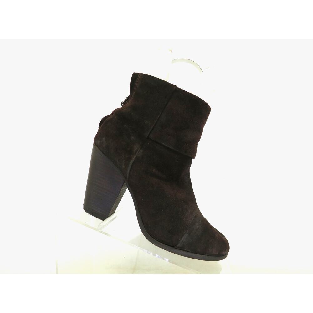 RAG & BONE Brown Suede Zip Ankle Fashion Boots Bootie Size 37.5 EUR